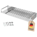 Intirilife Duschablage aus Edelstahl 60 x 13 cm Duschkorb Duschregal Badregal mit praktischen Ablaufrinnen zum Bohren für Bad und Küche