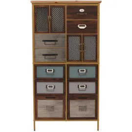 Mendler Apothekerkommode 136 x 73 x 35 cm Blau