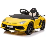 TPFLiving Elektro-Kinderauto Lamborghini Aventador SVJ weiss - Kinderauto - Elektroauto - Ledersitz und Sicherheitsgurt