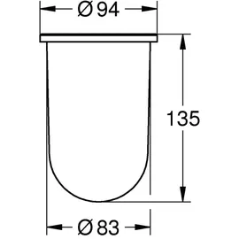 Grohe Ersatzglas für Toilettenbürstengarnitur Weiß (40393000)