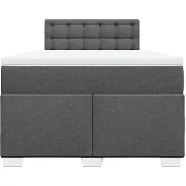vidaXL Boxspringbett 120 x 200 cm Dunkelgrau