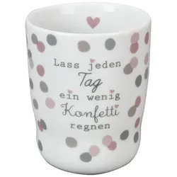 Krasilnikoff Wave Mug, Lass jeden Tag ein wenig Konfetti regnen, 310 ml