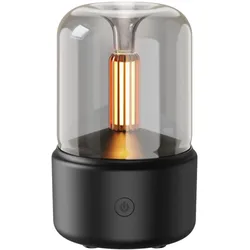 Aroma-Diffusor im Kerzenlicht-Stil, 120 ml, Nebel-Luftbefeuchter, warmweißes Nachtlicht, leiser Diffusor für ätherische Öle, Luftbefeuchter mit kühlem Nebel