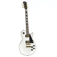 J & D LC300 Single Cut E-Gitarre mit Linde-Korpus, Alnico Humbuckers, passiver Elektronik, White, Kluson-Style Mechaniken