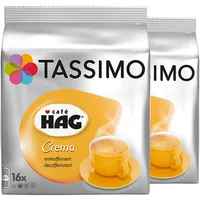 Tassimo Café HAG Crema Entkoffeiniert, Kaffeekapsel, 2er Pack, 2 x 16 T-Discs