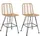 vidaXL Barhocker 2 Stk. 45 x 56 x 103,5 cm Rattan Braun/Schwarz