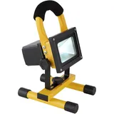 LED Baustrahler Fluter Baustellenbeleuchtung Außenlampe Akku Strahler schwenkbar, 7W 600lm kaltweiß, LxH 14,5 x 22,5 cm