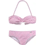 Buffalo Bandeau-Bikini Karo Kids Rosa/Weiß 122/128
