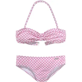 Buffalo Bandeau-Bikini Karo Kids Rosa/Weiß 122/128