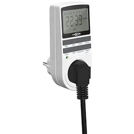 Ansmann Zeitschaltuhr, Steckdose, digital mit 10 Schaltzeiten, LCD-Display, Zufallsfunktion, Sommerzeitschaltung, 3680W, Wochenzeitschaltuhr, weiß