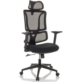 MyBuero ERGOMY | Stoff / Netz | Rahmen: Schwarz - Home Office Bürostuhl Schwarz
