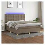 vidaXL Boxspringbett 180 x 200 cm Taupe