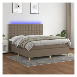 vidaXL Boxspringbett 180 x 200 cm Taupe