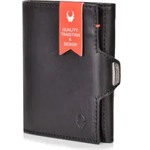 DONBOLSO Wallet NextGen Leder - Slim Wallet ohne Münzfach (Nappa Schwarz)