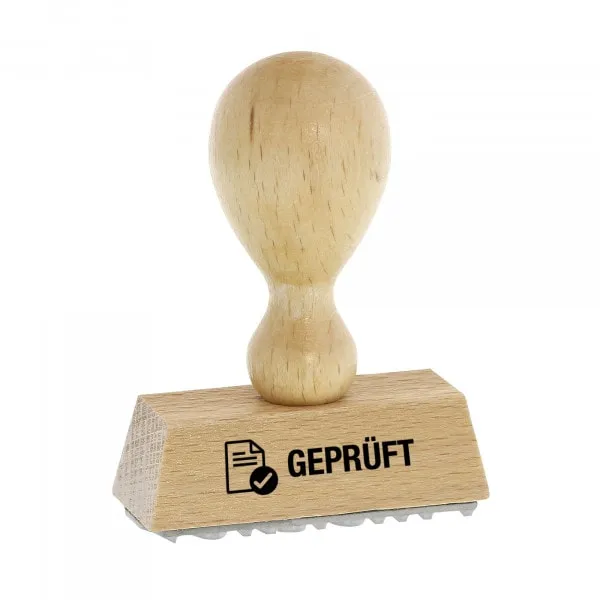 Holzstempel GEPRÜFT (50 x 9 mm) Textstempel