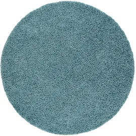 RugsX Teppich Soffi Shaggy 5cm; blau, Blue Rund 80 cm