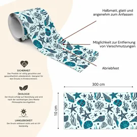 Muralo Tapetenbordüre Schätze des Ozeans 10 cm 300 g Blau/Grün 35001000