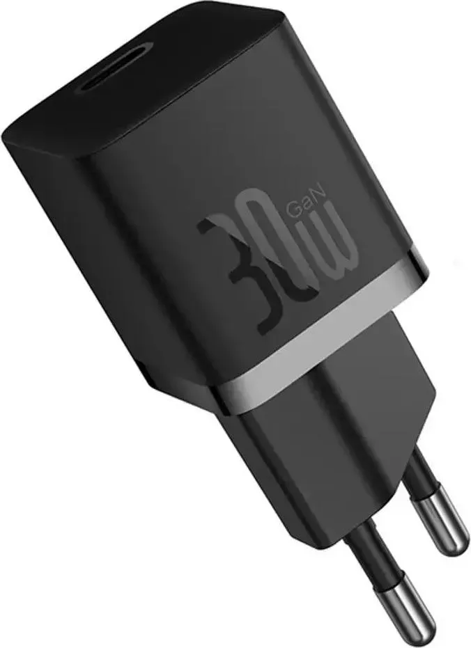 Baseus Mini wall charger GaN5 30W (black) (Fast Charge), USB Ladegerät, Schwarz