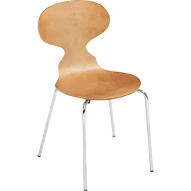 [en.casa] Esszimmerstuhl Kil Walnussoptik/Chromfarben beige 4er Set