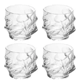Intirilife 4x Whisky Glas in KRISTALL KLAR 'SCULPTURED' – Gr.: onesize
