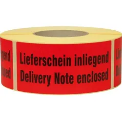 Hinweis Etiketten "Lieferschein inliegend"