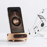 Mate2GO Telefonständer Soundverstärker, Holz Telefonständer für Schreibtisch, Desktop Phone Ständer, Telefon Lautsprecher Verstärker Halter, Mini Pad,Buche