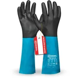 Gebol Grip Tech Plus, 1 Paar Arbeitshandschuhe mit Nitril-Beschichtung, Öl- und chemikalienbeständig, Reinigung, Garten, Kfz-arbeiten, Extra Langer Unterarmschutz, für Herren, Gr. L/9