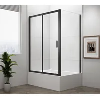 Polysan s.r.o. Komplettdusche DEEP BLACK Rechteckige Duschkabine 1100x750mm L/R Variante,Klarglas, BxT: 110x75 cm, Polysan-MD1116B-01-SET