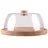 BestLivings Käseglocke Kunststoff BPA-Frei, hochwertiges Holztablett aus Buche mit Griff und Abdeckhaube ⌀ 24cm, Lebensmittelechter Tortenständer