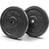 PROIRON Hantelscheiben Set Gusseisen mit 25mm Bohrung, 1,25kg/2,5kg/5kg/10kg Guss Scheiben Gewichte Hantel Sets, Gewichtsscheiben Set