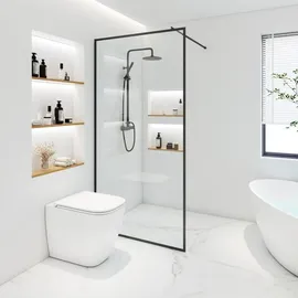 Home Deluxe BAKI Duschabtrennung Walk-In-Dusche 80 x 200 cm schwarz Klarglas