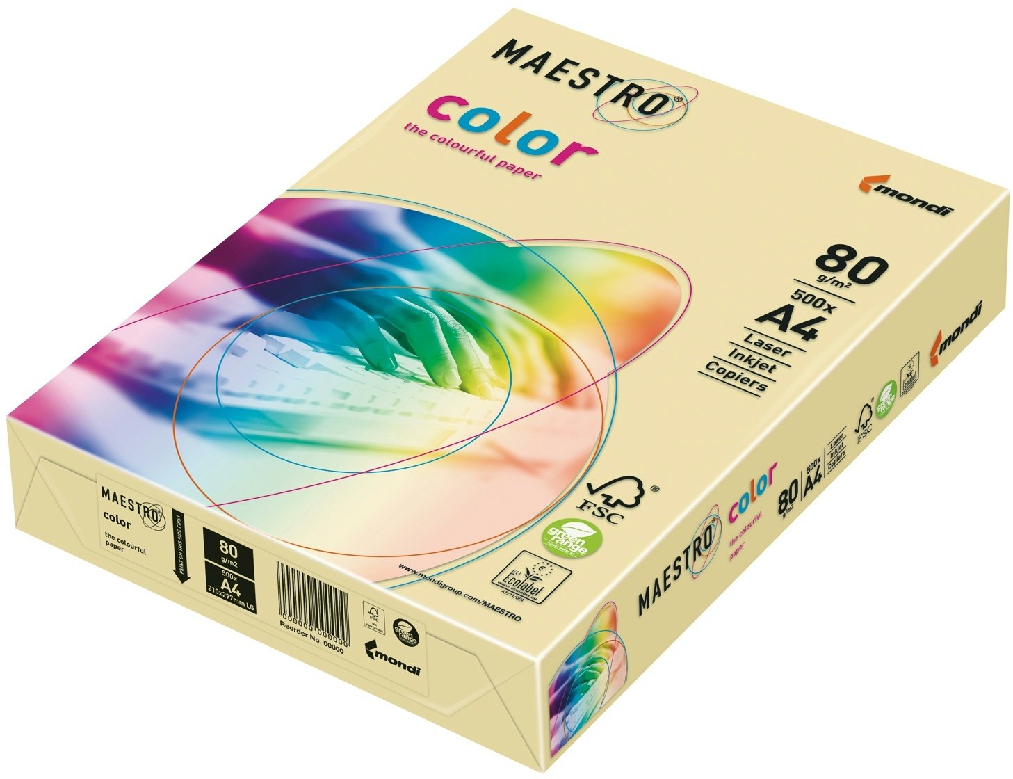 MAESTRO Kopierpapier color A3 9417-IG50B80B intensivgelb 500Bl.