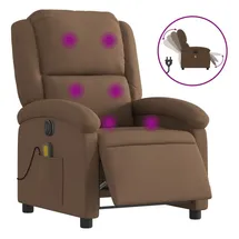 vidaXL Massagesessel Elektrisch 86,5 x 99,5 x 86,5 cm Braun mit Fernbedienung