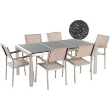 Beliani Grosseto Set 6-tlg. Schwarz/Beige