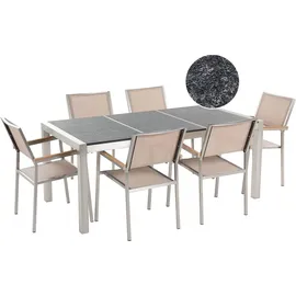 Beliani Grosseto Set 6-tlg. Schwarz/Beige