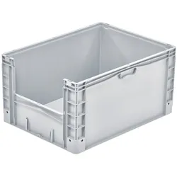 PROREGAL Euro-Norm Großbehälter Insight | HxBxT 42x60x80cm | 168 Liter | Grau  | Eurobehälter, Transportbox, Transportbehälter, Stapelbehälter