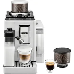 DELONGHI Rivelia EXAM440.55.W - 13 Kaffeespezialitäten, austauschbare Bohnenbehälter, KI-Kaffeeroutine, 4 Benutzerprofile, Kaffeevollautomat Weiß