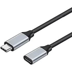 Nylon [USB C] 100W 4k 60FPS 10Gbps Verlängerungskabel / Datenkabel / Schnellladekabel [1m] für Laptop, Drucker, Smartphone, PC, Kamera