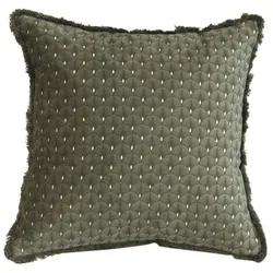 Chic Antique Moulin Kissen Velours, L40/B40 cm, olivegrün
