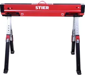 STIER 2x Premium Klapp-Sägebock höhenverstellbar mit Spannmodul 590 kg