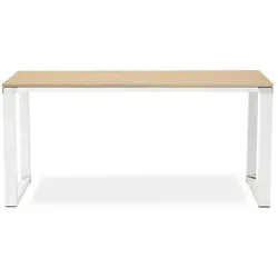 Kadima Design Computertisch  160x80x74 cm  Geräumig Elegant Zweifarbig  Beige-Weiß  Schreibtisch im minimalistischen Stil  Melaminholz