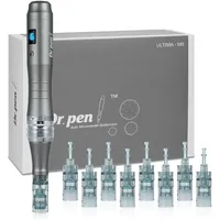 Dr. pen Ultima M8 Microneedling Pen mit 8 Typen Cartridges - Drahtlose Dr pen Microneedling Das beste Weihnachtsgeschenk für Frauen/Männer(M8-Grau)