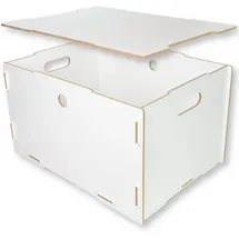 clipfritz BOB, Aufbewahrungsbox aus MDF, Ordnungsbox mit Deckel, Weiss-matt