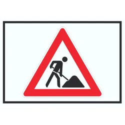 Achtung Baustelle Symbol Schild Arbeitsstelle A1 (594x841mm)