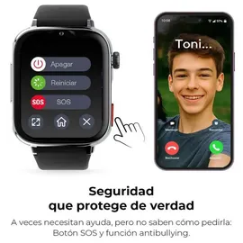 SaveFamily SaveWatch Plus 2 GPS+Cellular 49,8 mm Silber Silikonarmband Black is Black