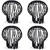 Relaxdays Fallrohrschutz 4er Set Kunststoff Korb Laub Rinnensieb Ø 13 cm Schwarz