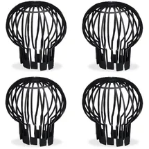 Relaxdays Fallrohrschutz 4er Set Kunststoff Korb Laub Rinnensieb Ø 13 cm Schwarz