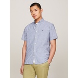 Tommy Hilfiger Kurzarmhemd »W-CO/LI CLASSIC STP RF SHIRT«, Gr. M - N-Gr, Anchor Blue / Optic White, , 76448248-M N-Gr