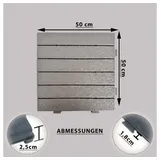 moeby24 Terrassenplatte Terrassenfliesen Terrassen Boden Fliesen 50x50cm Grau Kunststoff, Kunststoff, Braun braun|grau