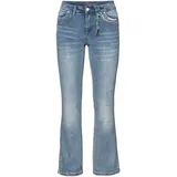 sheego Bootcut-Jeans SHEEGO BY JOE BROWNS, Damen, Gr. 56, Normalgrößen, blau (light blau, denim), 70% Baumwolle, 28% Polyester, 2% Elasthan, unifarben, lang, Jeans